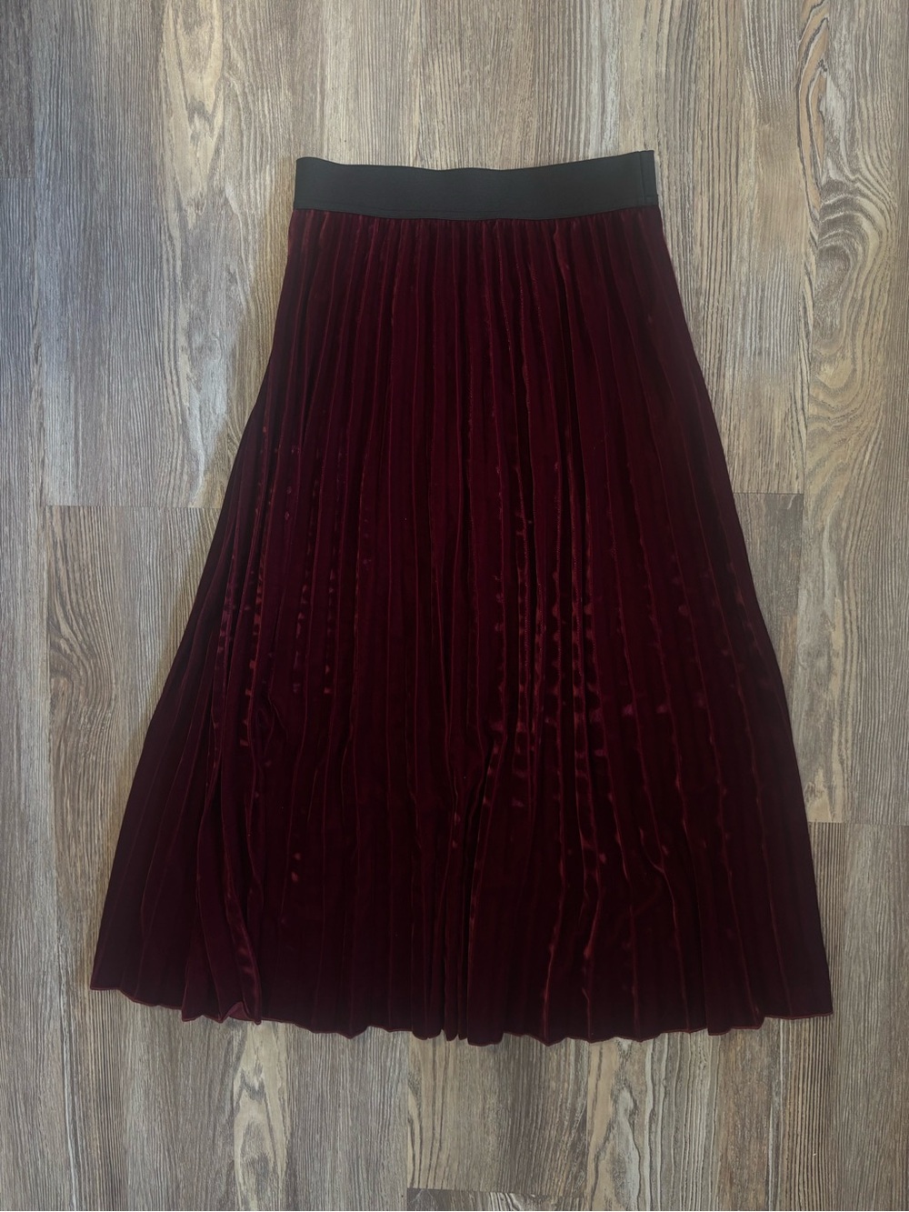 Maje Pleated Velvet Midi Skirt - 1